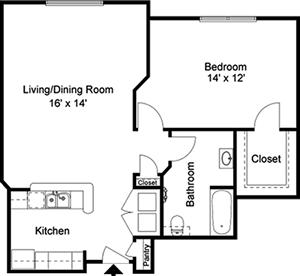 Paso Fino - One Bedroom / One Bath - 794 Sq. Ft.*